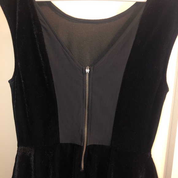 Guess Black Dress - Velvet Peplum Mesh Back Chic - Picture 5 of 11